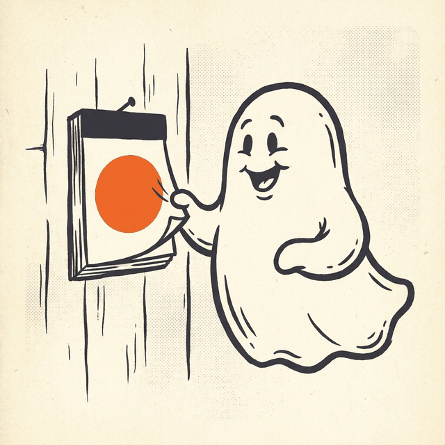 The Schedule ghost, calendar in hand
